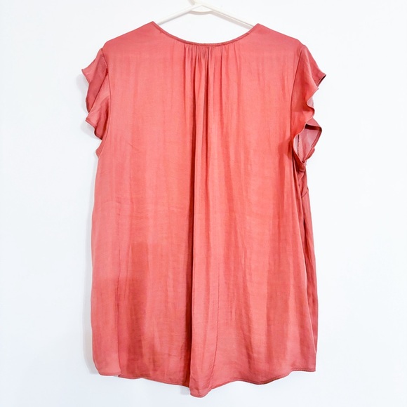 Cynthia Rowley Blush Mauve Pink Lightweight Blouse With Flowy Sleeves Size 1X - Picture 2 of 9
